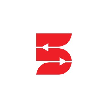 5 numaralı geometrik ok logo vektörü