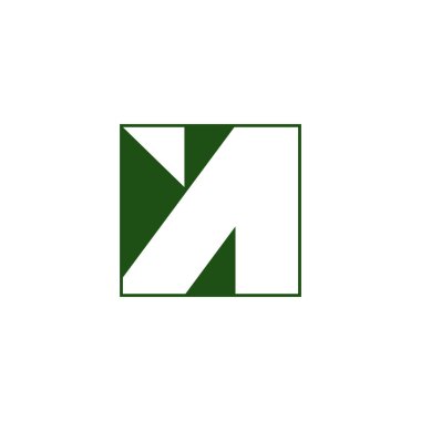 bir kare geometrik üçgen logo vektörü harfi