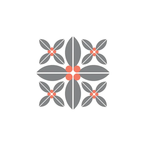 Quadratische Blume geometrische Form Dekoration Vektor — Stockvektor