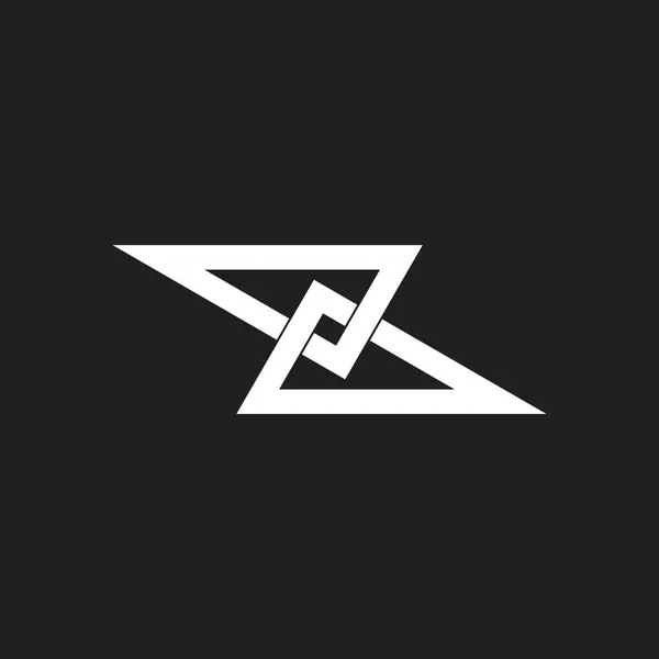 Абстрактная буква z связанный треугольник пересечения вектор логотипа — стоковый вектор