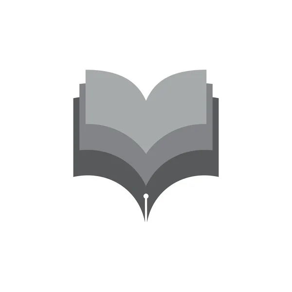 Prosta książka gradientowa wektor geometryczny projekt edukacyjny logo — Wektor stockowy