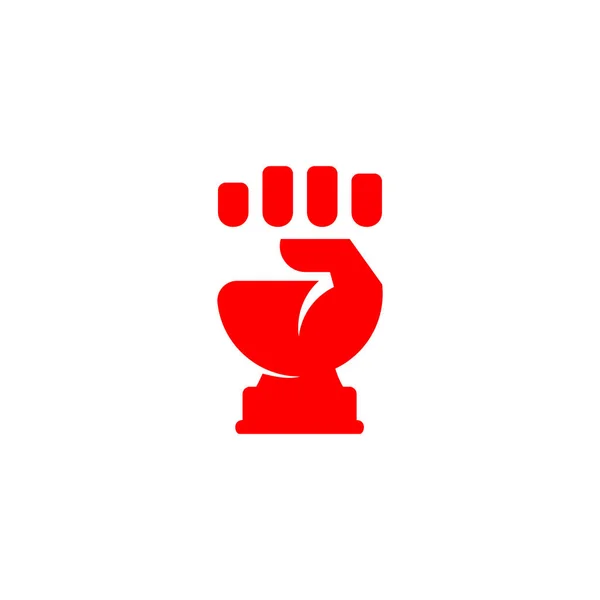 Logo simbol vektor dari telapak tangan sederhana desain geometris - Stok Vektor