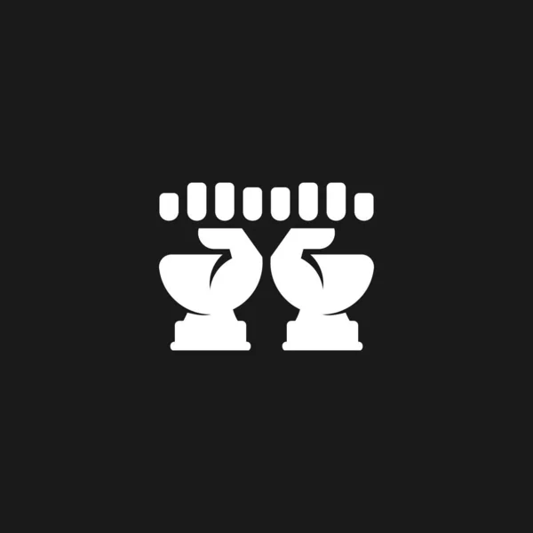Simbolo logo vettore del pugno a mano design geometrico del team — Vettoriale Stock