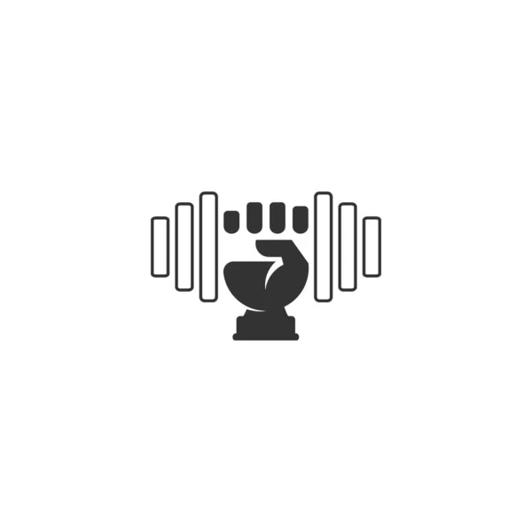Símbolo logo vector de la barra de pesas línea de diseño — Archivo Imágenes Vectoriales
