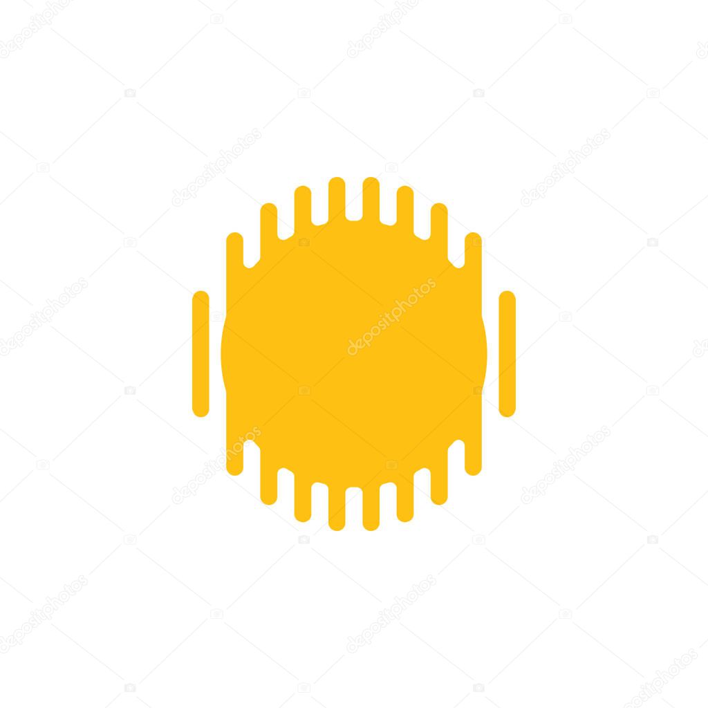 stripes geometric sun logo vector