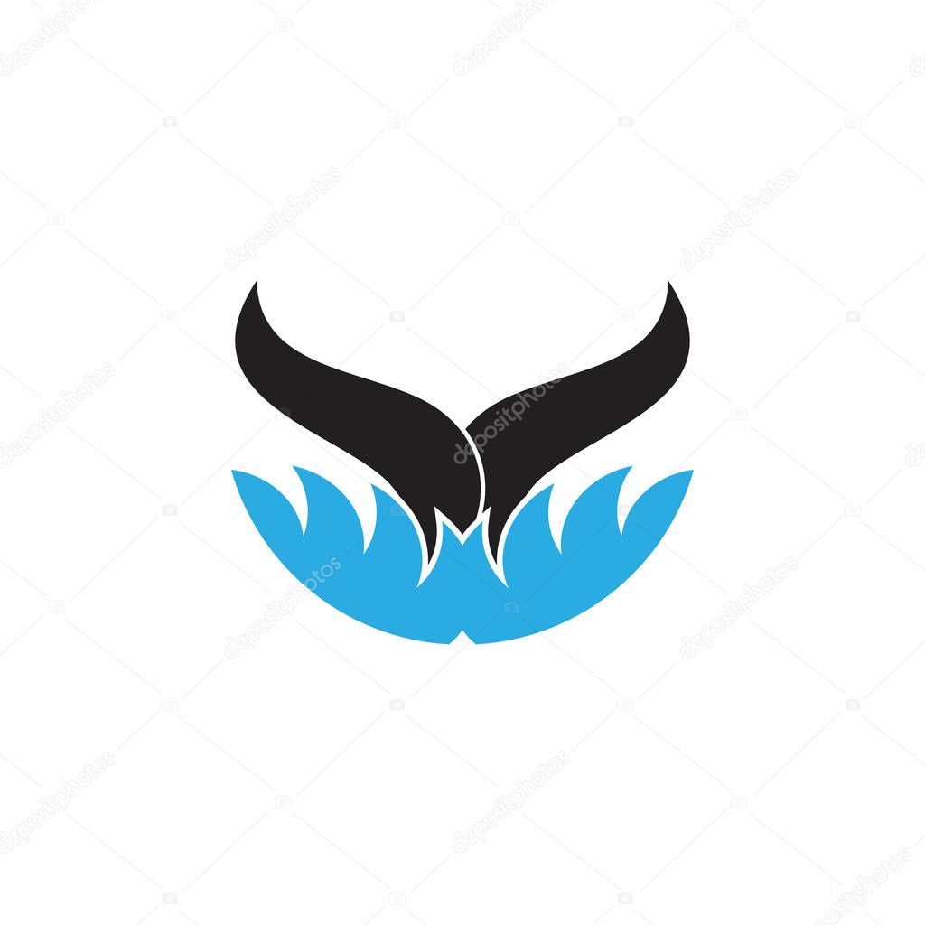 Fish tail whale symbol vector