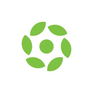 daire yaprağı geometrik girdap logo vektörü