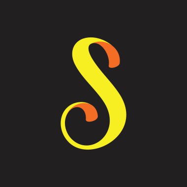 Harflerin basit 3d kurdele şekli logo vektörü