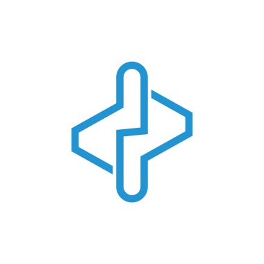 iki numaralı çokgen çizgi geometrik logo vektörü