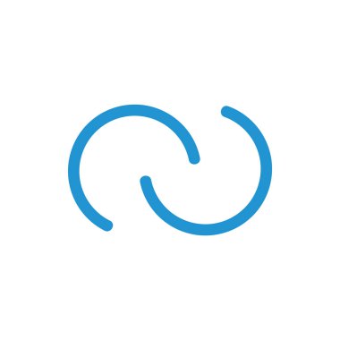 c harfi basit ince döngü çizgi logo vektörü