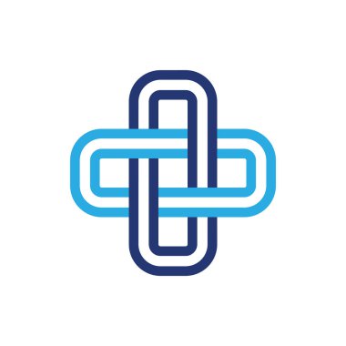 bağlı zincir artı çakışma hattı sembol logo vektörü