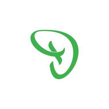 soyut mektup tıbbi eğrileri logo vektör d