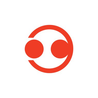 Birbirine aşık çift halkası basit logo vektörü