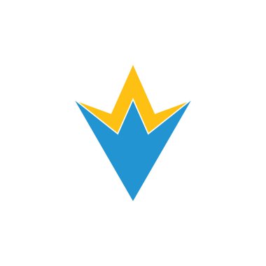 V harfi geometrik basit logo vektörü