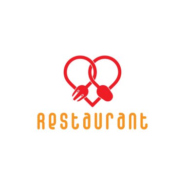 Aşkın sembol vektörü kaşık çatal hattı tasarımını ye