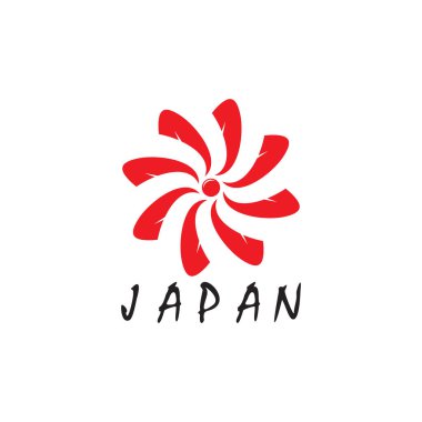 Girdap Güneşi 'nin sembol vektörü Japonya geometrik hareket tasarımı