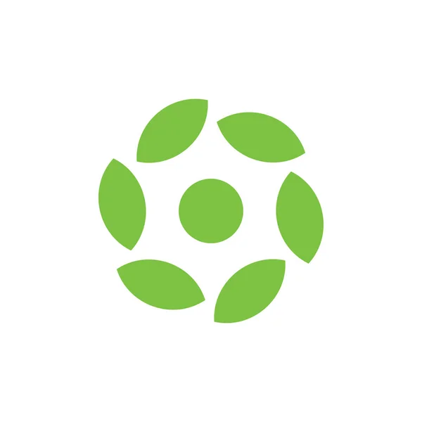 Circle leaf geometric swirl logo vector — 스톡 벡터