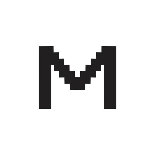 Litera m prosty pixel projekt wektor logo — Wektor stockowy