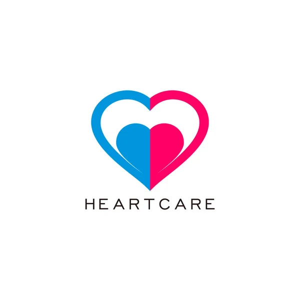 Simbolo vettore di cura del cuore medico semplice disegno geometrico — Vettoriale Stock
