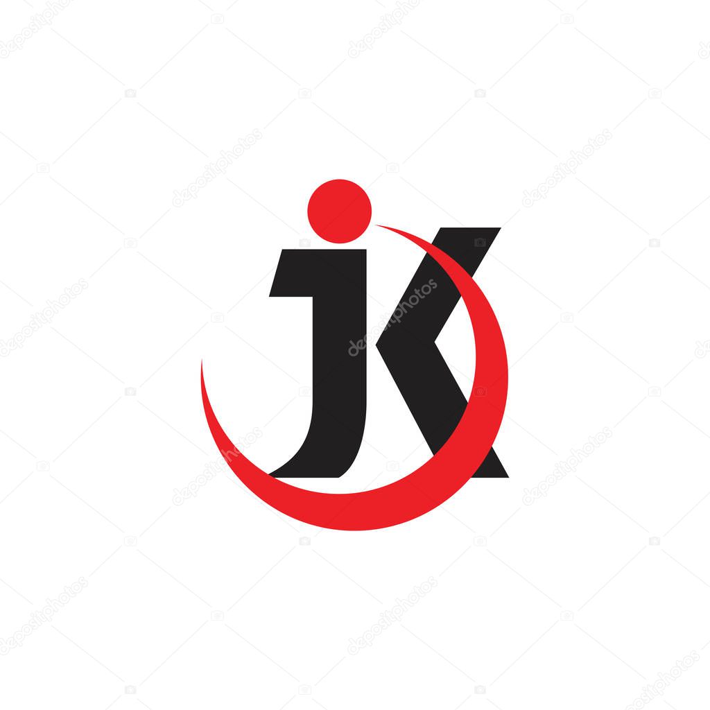 Letter jk motion circle object logo vector
