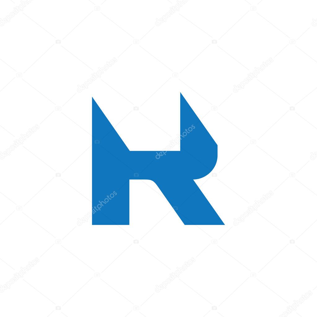 Letter rk simple geometric logo vector