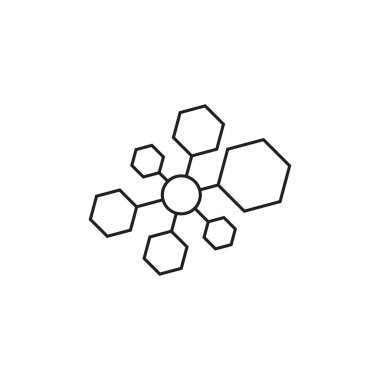 Altıgen bağlantılı çizgi logo vektörü