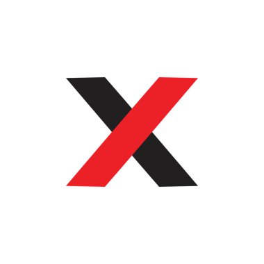 harf x basit çizgi geometrik vektörü