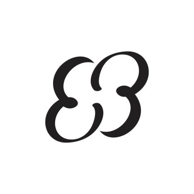 B harfi soyut logo vektörünü eğriliyor