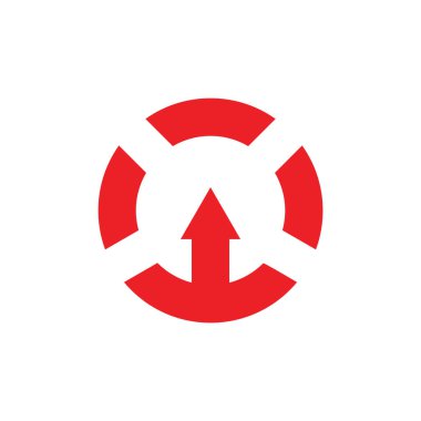 ok yukarı daire geometrik logo vektörü
