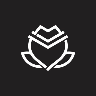 Basit geometrik gül çizgisi logo vektörü