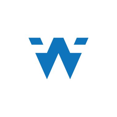 mektup w basit geometrik logo vektör