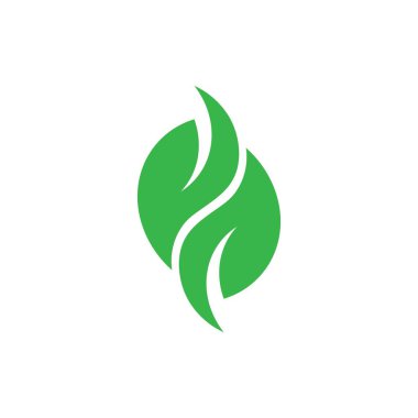 bağlı geometrik yaprak eğrileri logo vektörü