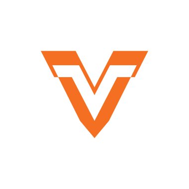 mektup v basit geometrik logo vektör