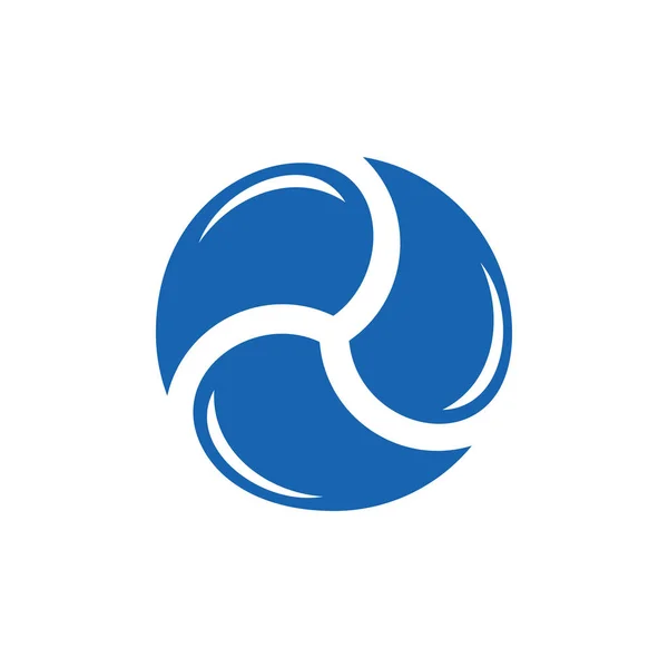 Cerchio rotazione flusso d'acqua simbolo logo vettore — Vettoriale Stock