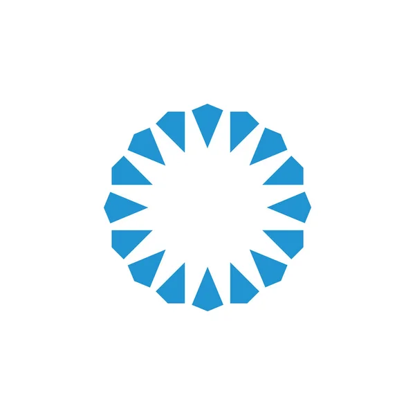 Cirkel diamant geometrisch blauw logo vector — Stockvector