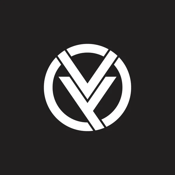 Letras vy círculo logotipo geométrico vetor —  Vetores de Stock