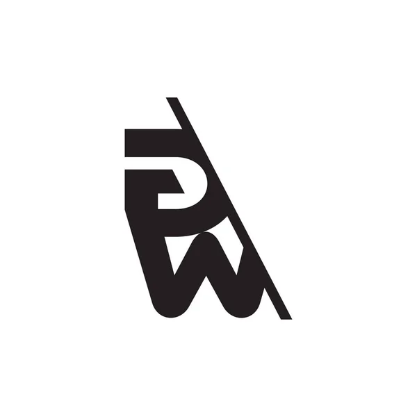 Abstrakcyjna litera dw plasterek powiązany wektor logo — Wektor stockowy