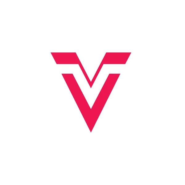 Letra v vector de logotipo geométrico simple — Vector de stock