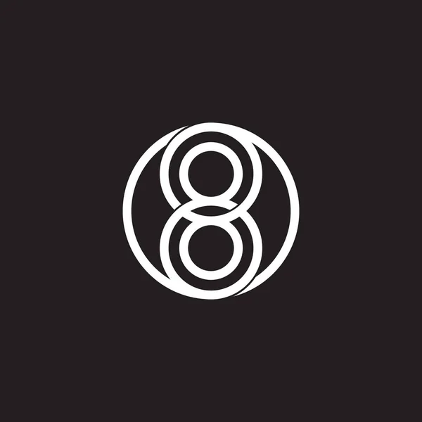 Numer 8 powiązane nakładające się koła wektor logo — Wektor stockowy