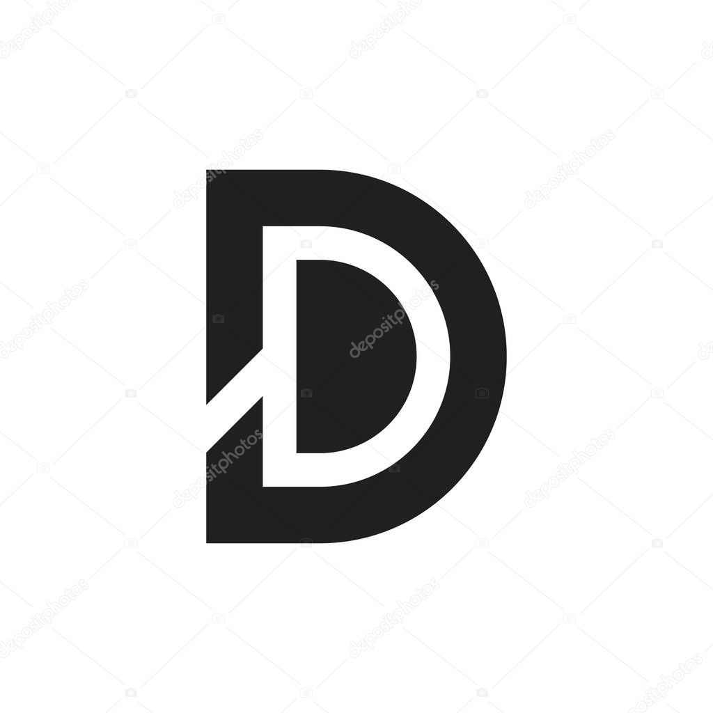 Letter dd simple geometric logo vector