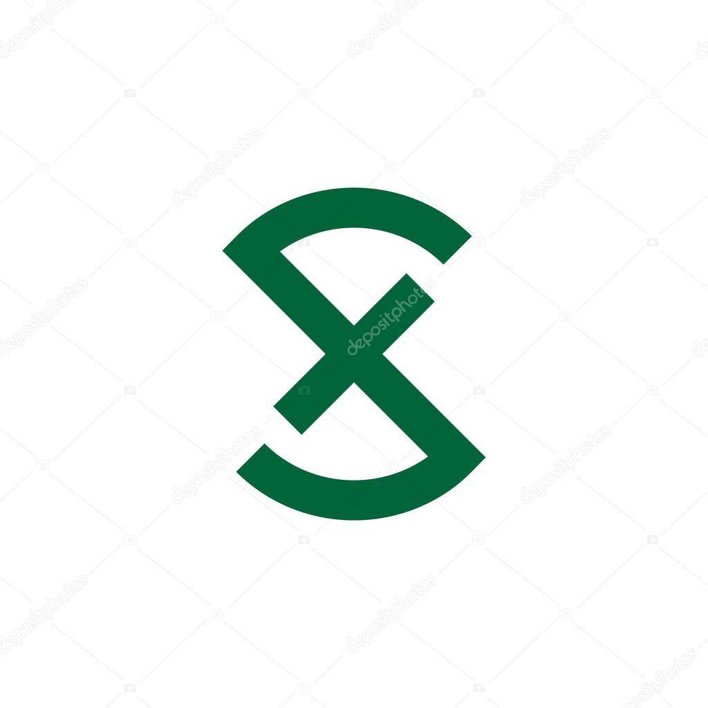 Letter fs simple geometric logo vector