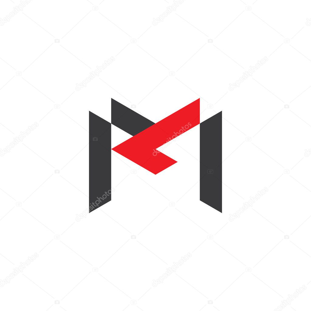 Letter ml simple geometric line logo vector