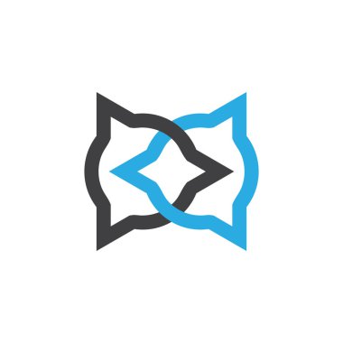 bağlı daire üçgen nesne renkli logo