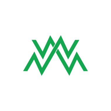 Soyut harf m yeşil dağ logo vektörü