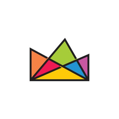 bağlantılı üçgenler ince çizgiler Sanat logo vektör