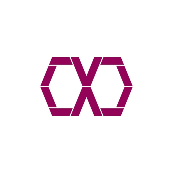 Буква cx простий вектор логотипу геометричної лінії — стоковий вектор