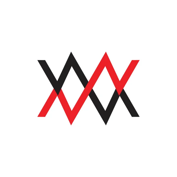 Abstrait lettre mw simple lien ligne couleur logo vecteur — Image vectorielle