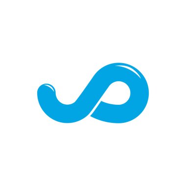 Basit mavi su dalgaları döngü logo vektörü