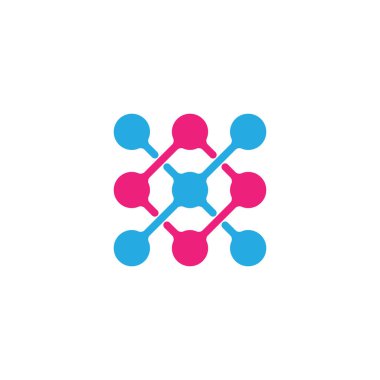 bağlantılı noktalar ağ örtüşen logo vektörü