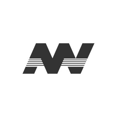 harf MN geometrik vektör çizgili